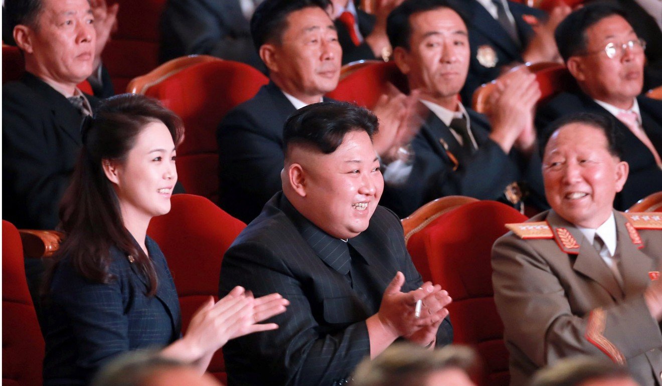 North Korean leader Kim Jong-un (centre) attends an event in Pyongyang to celebrate the country’s latest nuclear test, on September 3. Photo: EPA-EFE / Yonhap