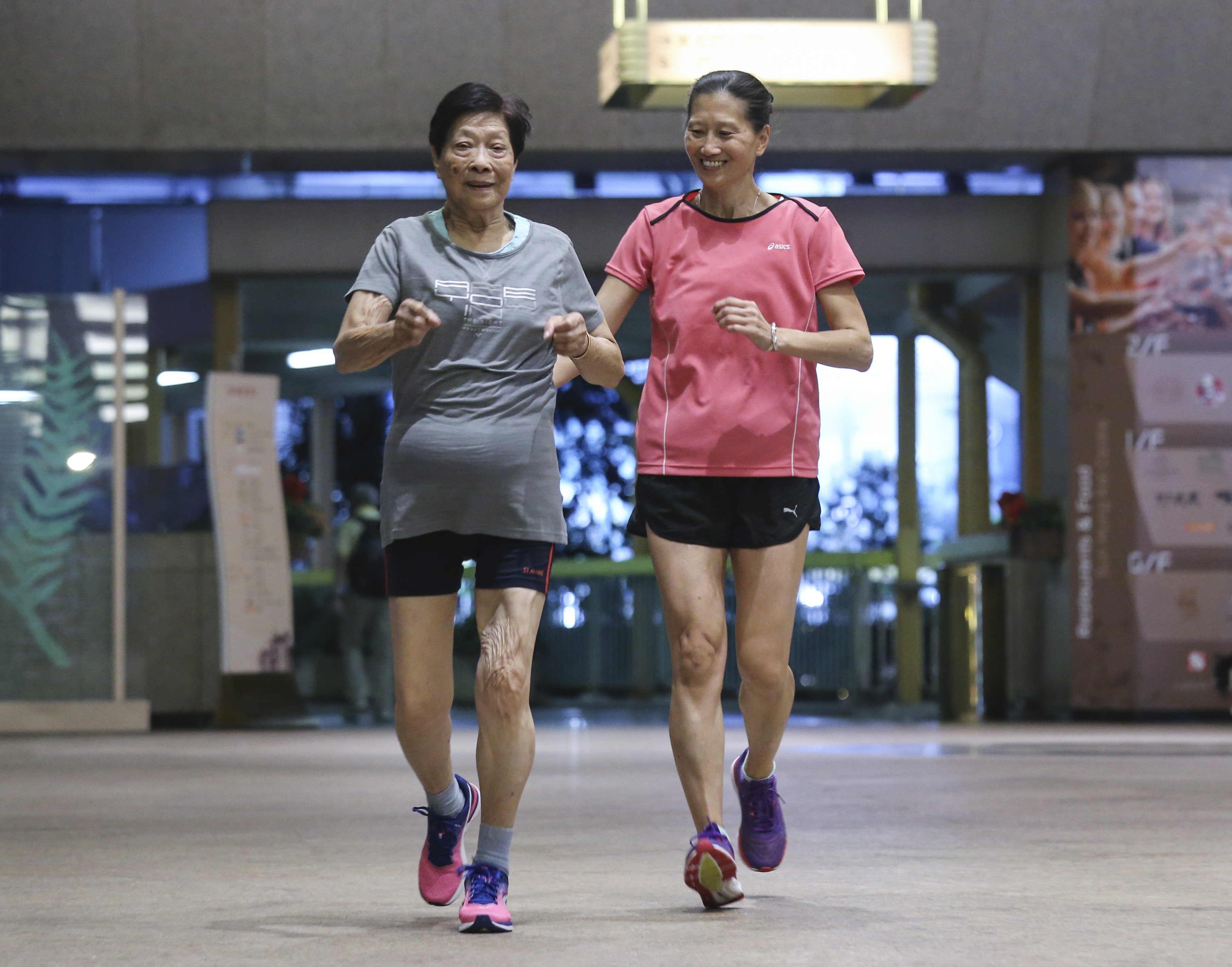 Award-winning Hong Kong athlete Cheung Suet-ling (left) trains with her daughter Lai Yin-mei. Physical fitness has been emphasised at all ages, but fiscal fitness may need prioritisation as society ages. Photo: Dickson Lee