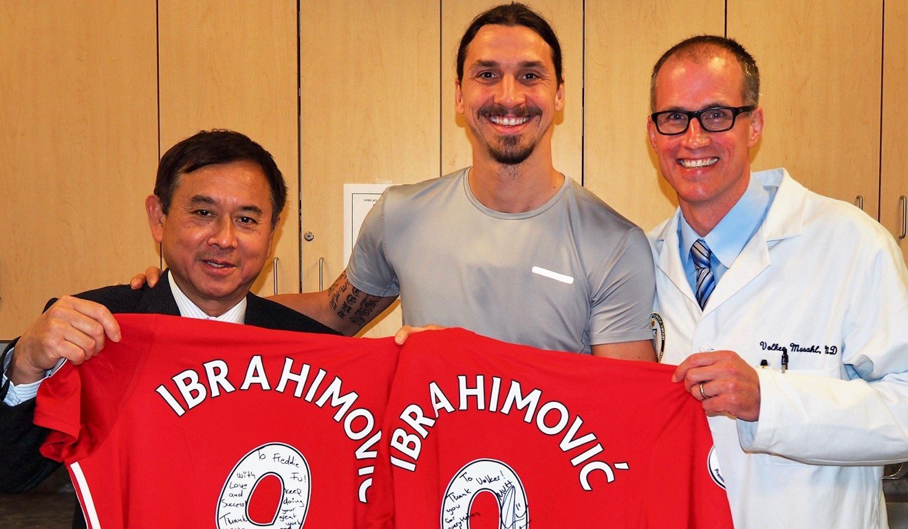 Hong Kong-born doctor Freddie Fu (left) operated on Zlatan Ibrahimovic’s knee. Photo: Freddie Fu