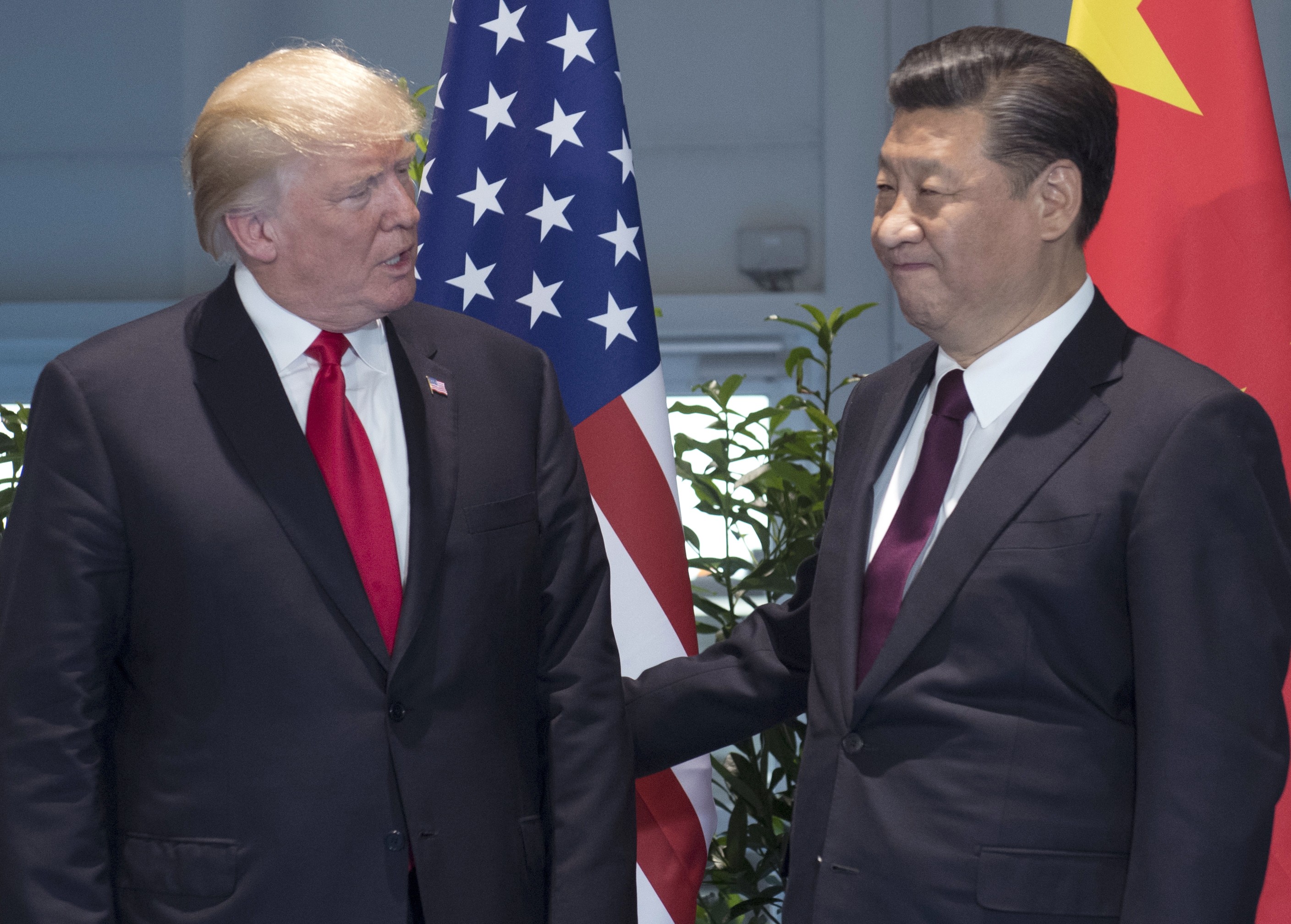 US President Donald Trump and Chinese President Xi Jinping meet on the sidelines of the G20 Summit in Hamburg, Germany, in July this year. Photo: AP