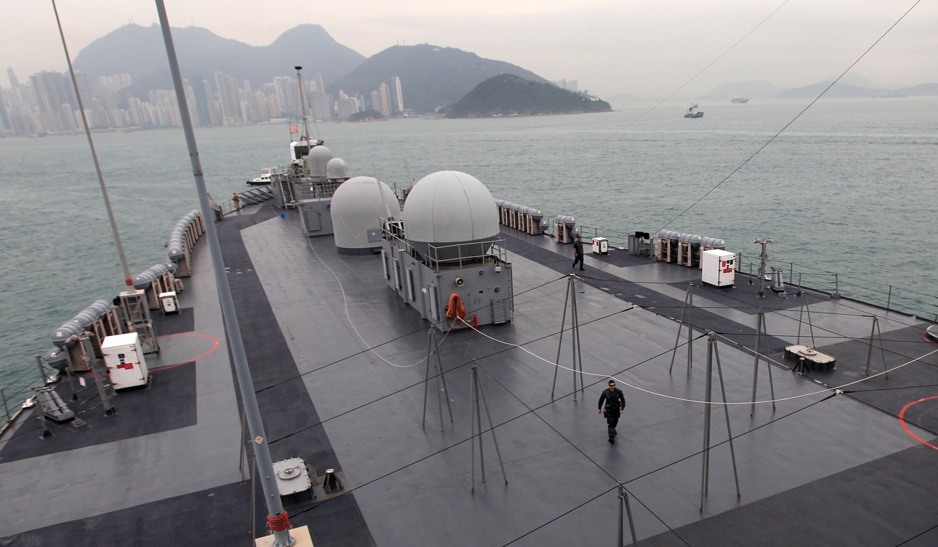 The USS Blue Ridge, one of the US navy vessels serviced by Leonard Francis, arriving in Hong Kong in 2012. Photo: SCMP