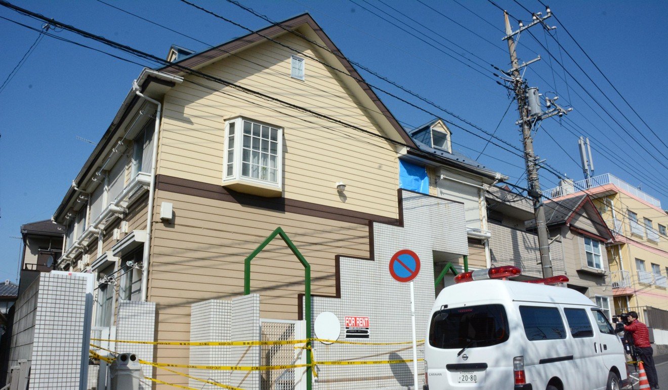 The flat complex in Zama, near Tokyo, where nine dismembered bodies were discovered. Photo: Kyodo