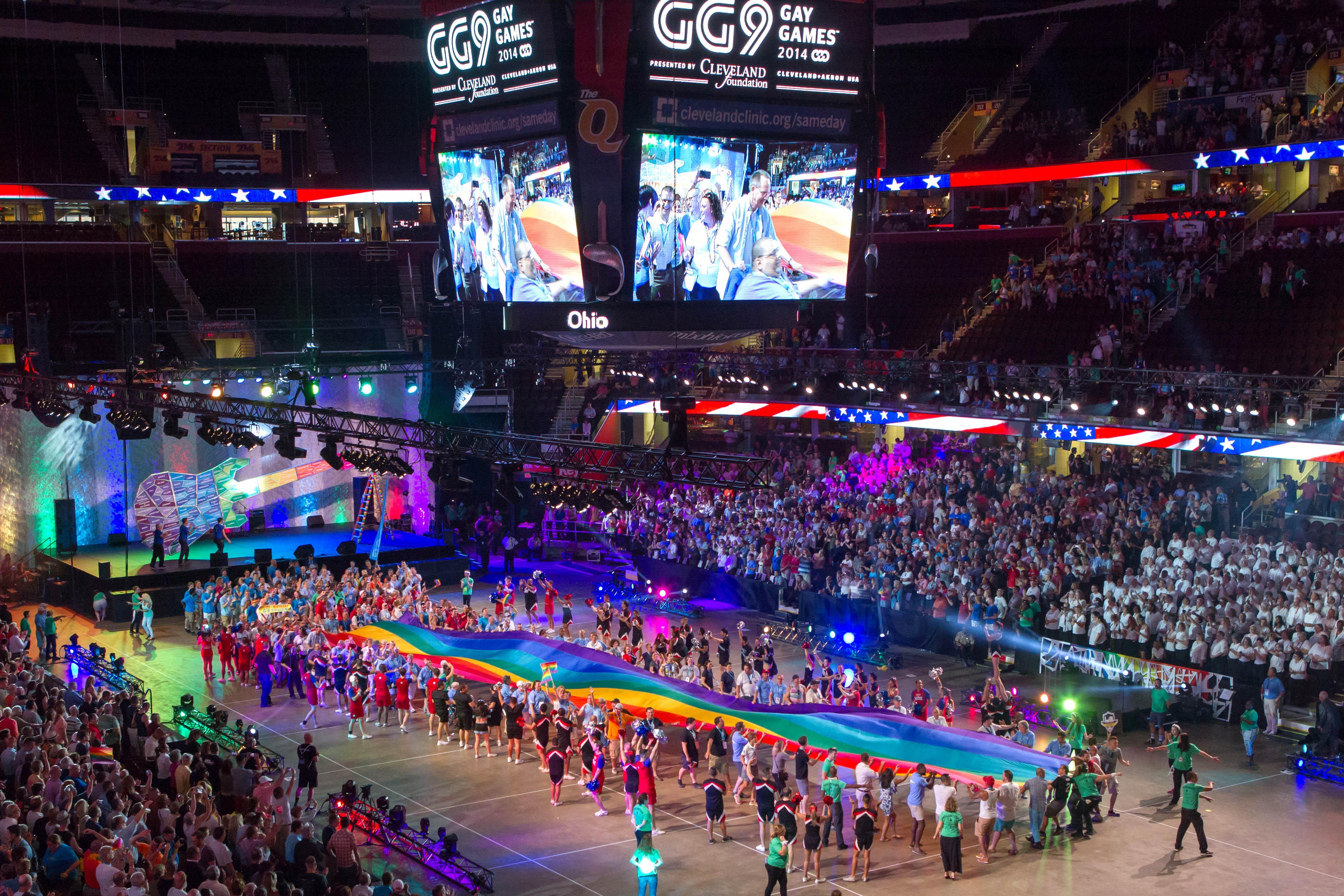 The opening ceremony for the Gay Games 2014, in Cleveland, Ohio. Next year’s edition will be held in Paris, with Hong Kong hosting in 2022. Photo: Alamy Stock Photo
