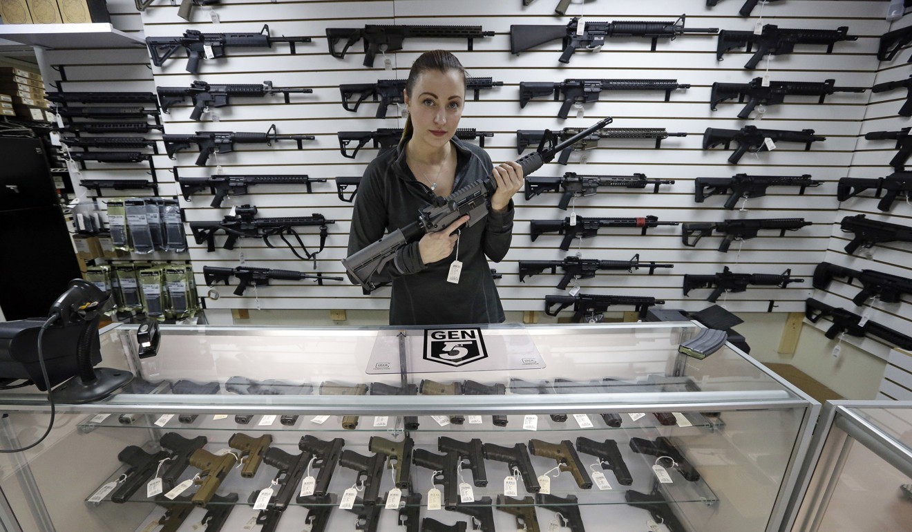 Weapons on display at a gun shop in Washington. Photo: AP