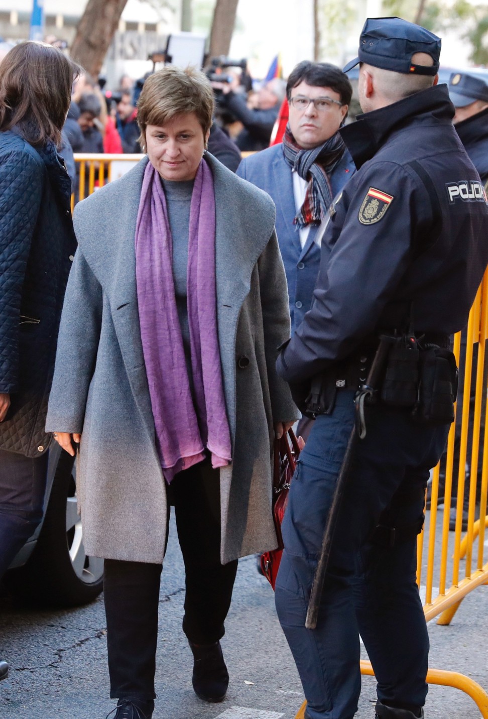 Catalan regional MP Anna Simo (L) arrives at the Supreme Court in Madrid, Spain. Photo: EPA-EFE