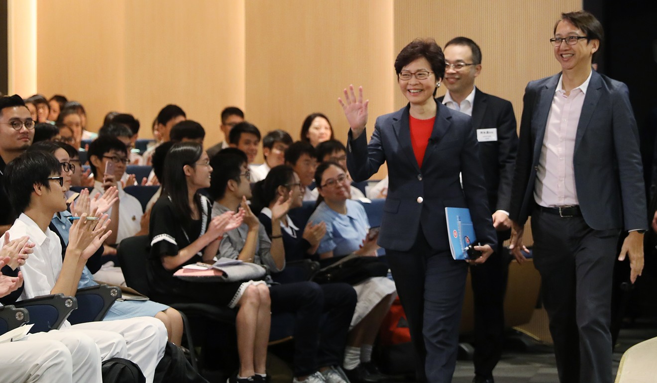 Carrie Lam pledged to boost innovation and technology to the benefit of the city’s youth. Photo: Sam Tsang