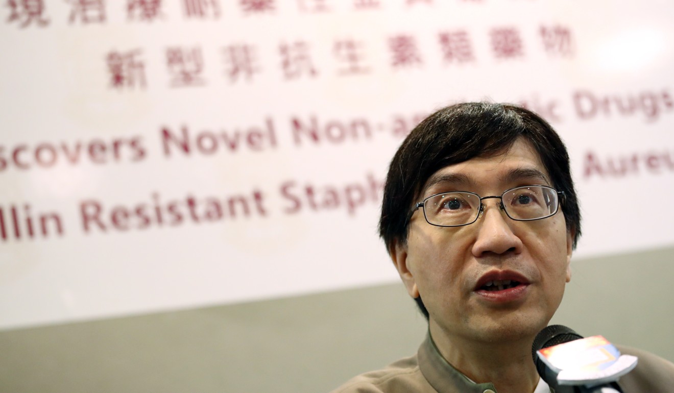 HKU professor Yuen Kwok-yung said antibiotics use revealed in a government survey was ‘horrifying’. Photo: Nora Tam