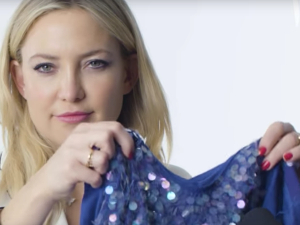 Kate Hudson plays with sequined clothing in a video from a series by W Magazine that was intended to spark ASMR in viewers. Photo: W Magazine/YouTube