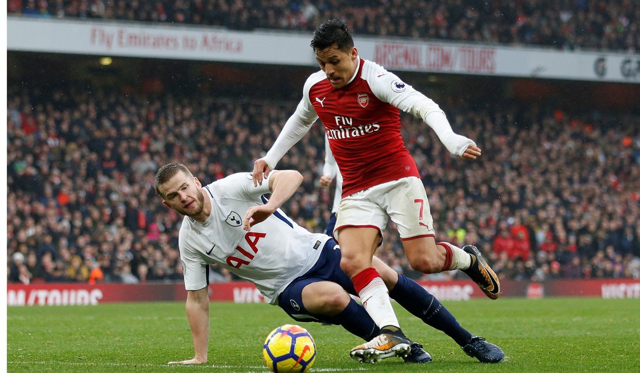 Tottenham's Eric Dier tries to tackle Arsenal's Alexis Sanchez. Photo: Reuters