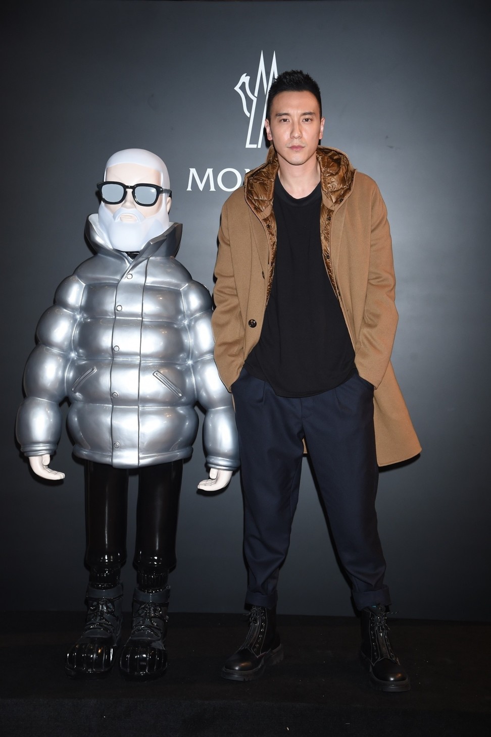 American-Taiwanese actor Sunny Wang at the opening of the new Moncler store.