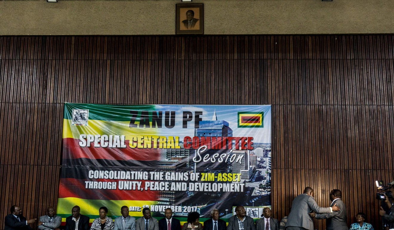 Zimbabwe's ruling party Zimbabwe African National Union – Patriotic Front (ZANU – PF) members of Parliament gather at the party headquarters for a caucus meeting ahead of a possible impeachment proceeding against President Robert Mugabe. Photo: AFP