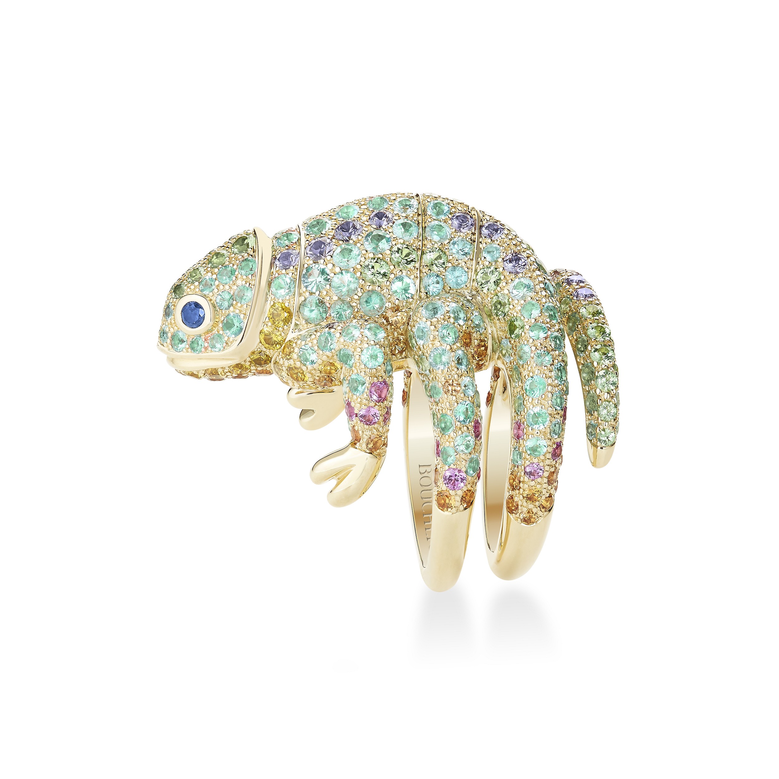 Masy the chameleon, a ring from Boucheron.