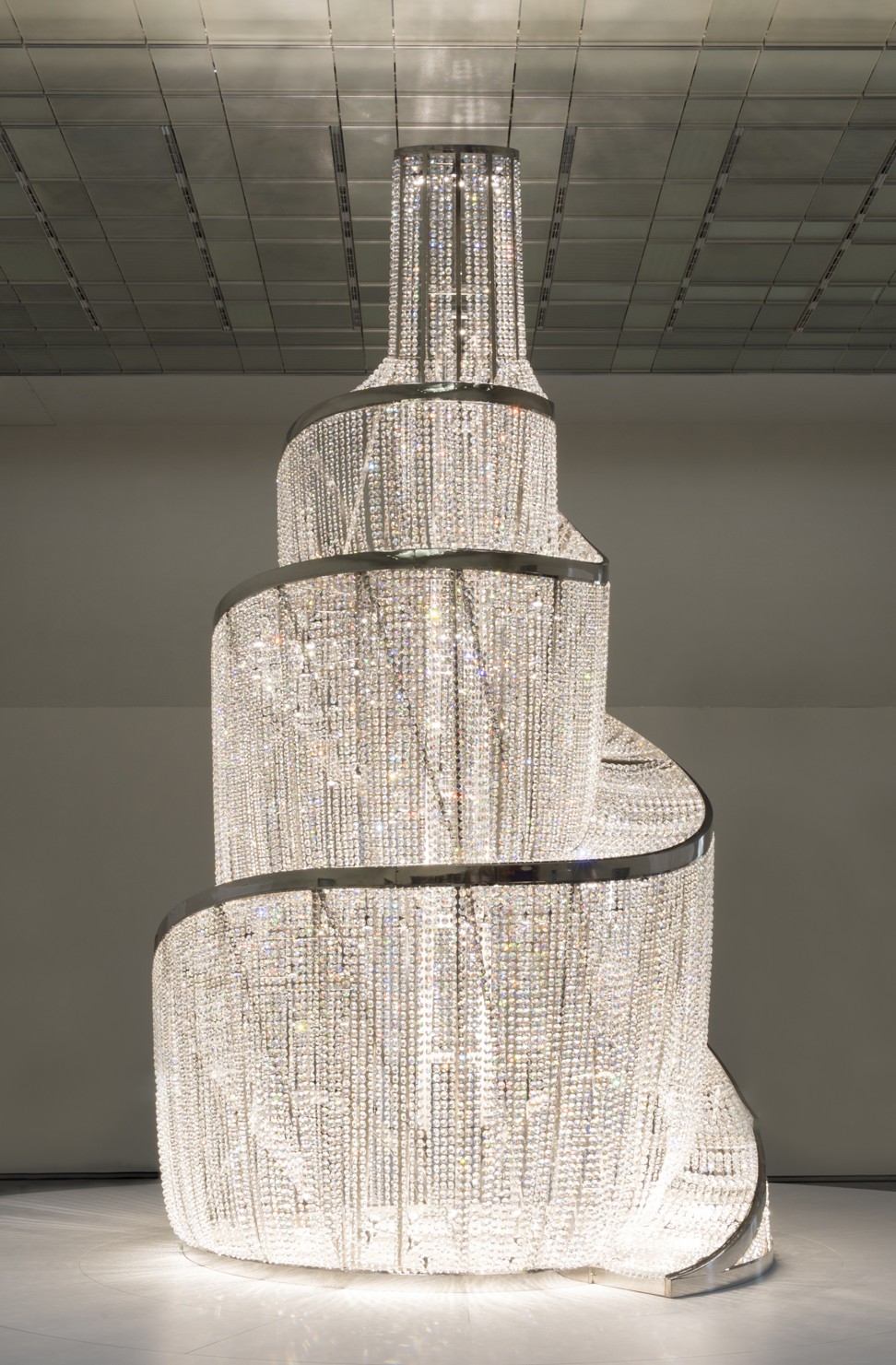 Chinese artist Ai Weiwei’s 7-metre-high, chandelier-inspired crystal and steel Fountain of Light at the Louvre Abu Dhabi. Photo: Louvre Abu Dhabi