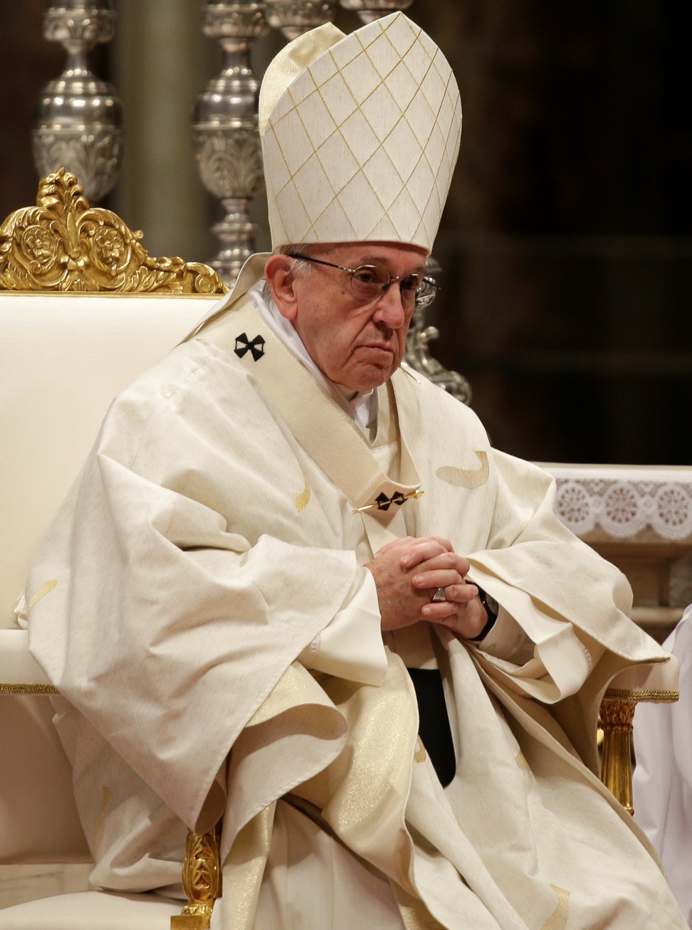 Pope Francis leads a special mass for Our Lady of Guadalupe in Saint Peter's Basilica at the Vatican. Photo: Reuters