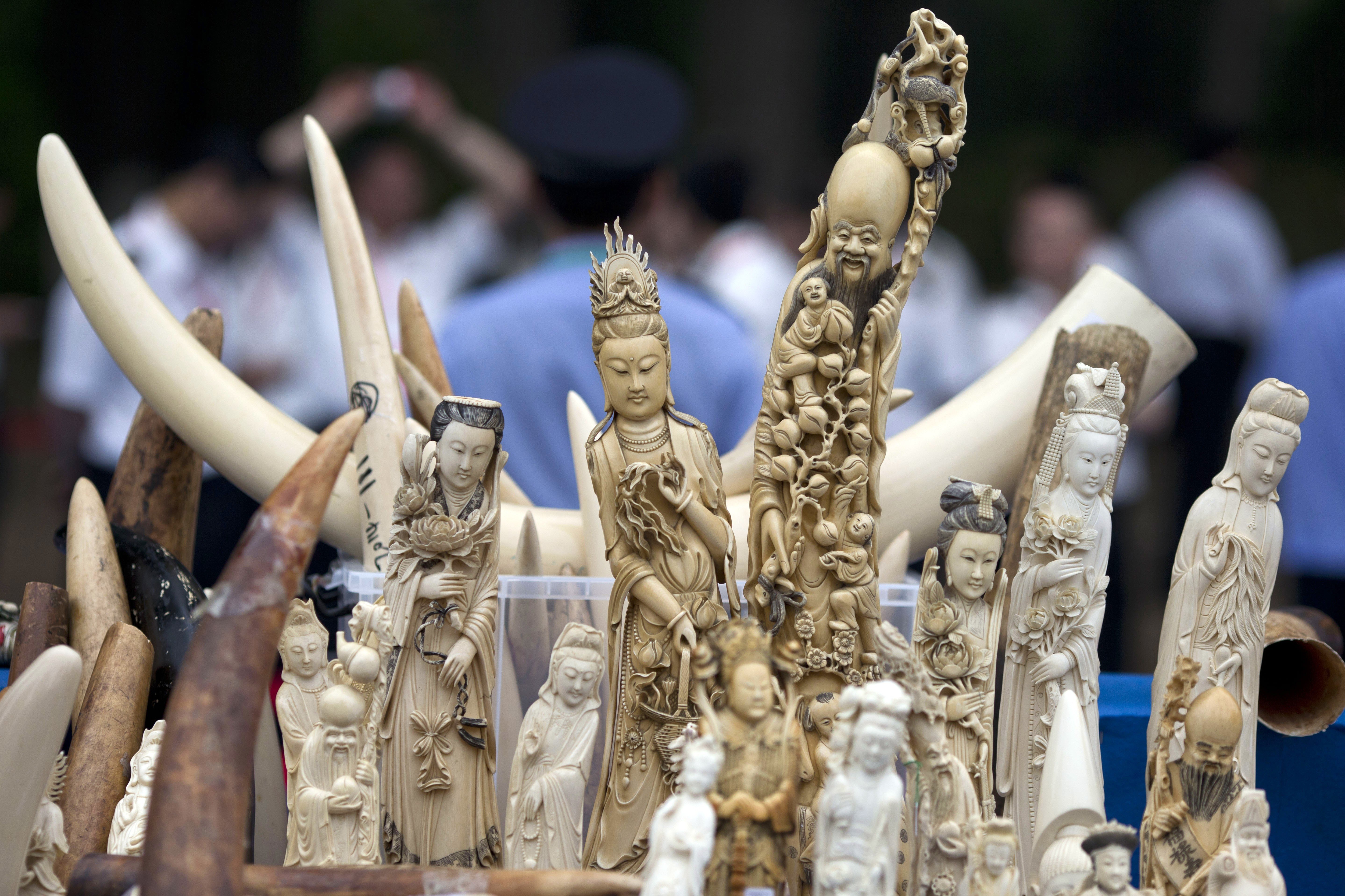Domestic ivory sales will be banned in China by the end of the year. Photo: AP