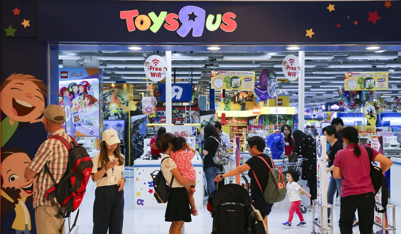 Toys ‘R’ Us has 15 outlets in Hong Kong along with six pop-up stores. Photo: Sam Tsang