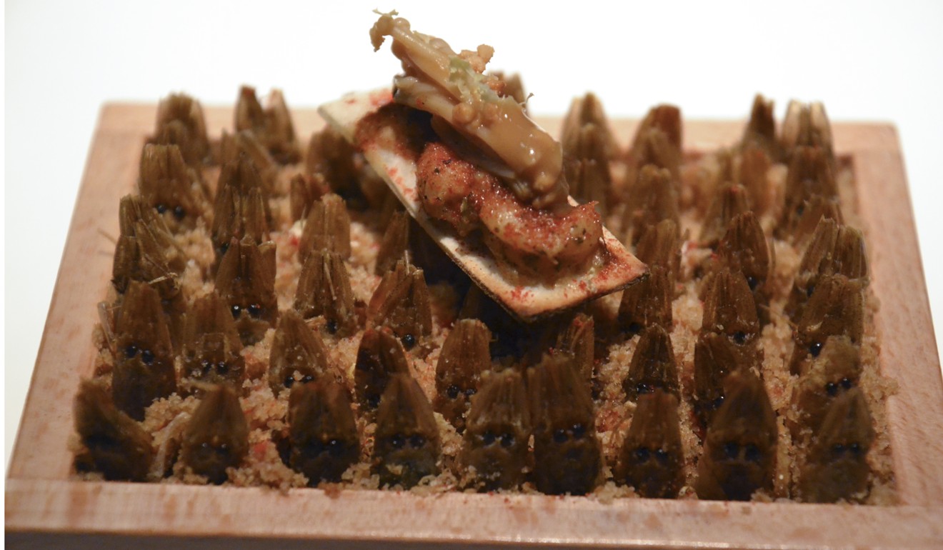 Dutch shrimp with za’atar, enoki mushrooms and peanut from Librije’s Zusje. Photo: Chris Dwyer