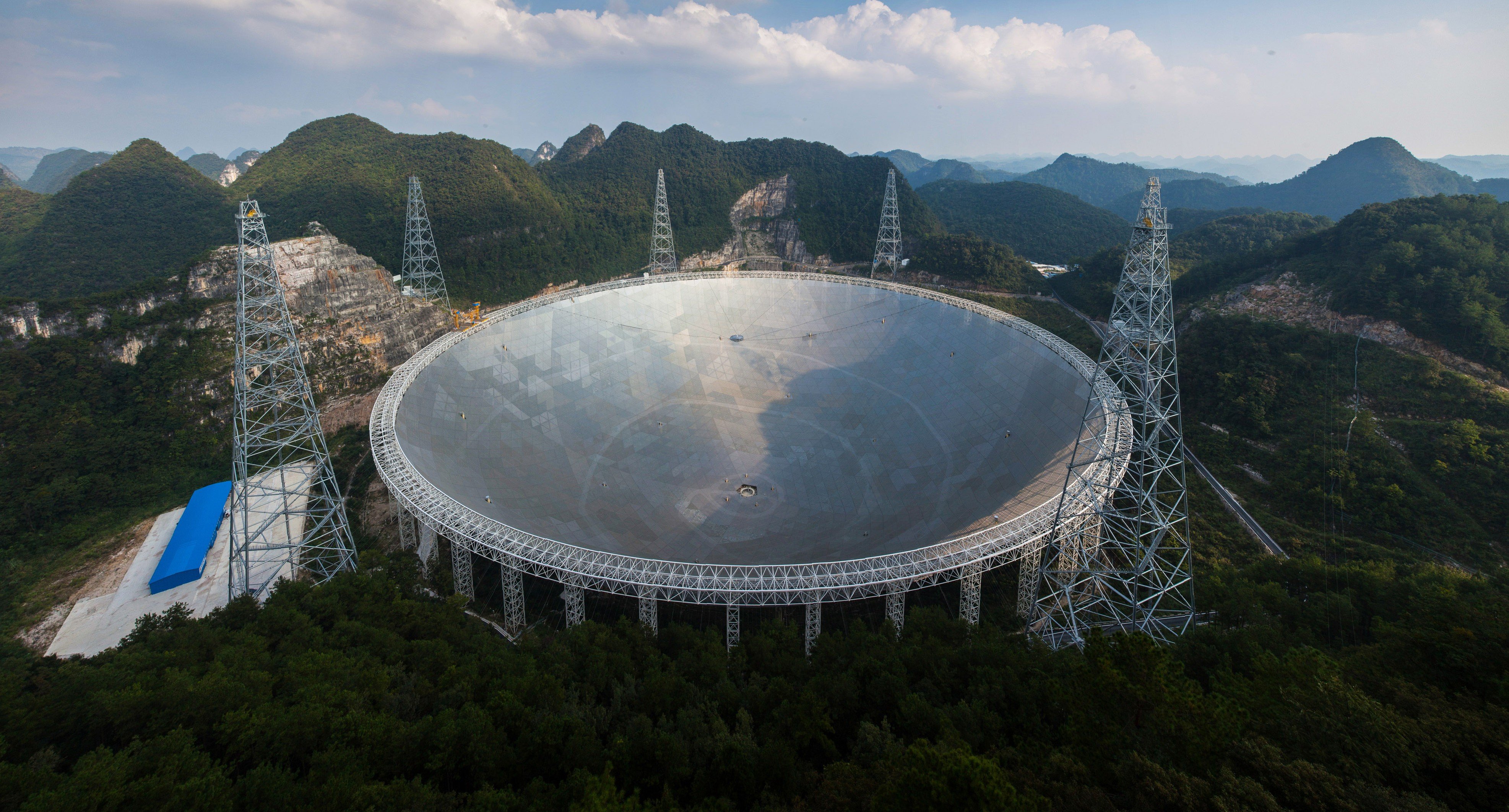 The Aperture Spherical Radio Telescope (Fast) in Pingtang, Guizhou province is the size of 30 football fields. Picture: AFP