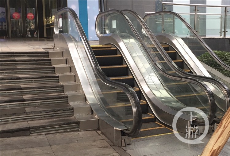The tiny escalator is next to a staircase. Photo: Handout