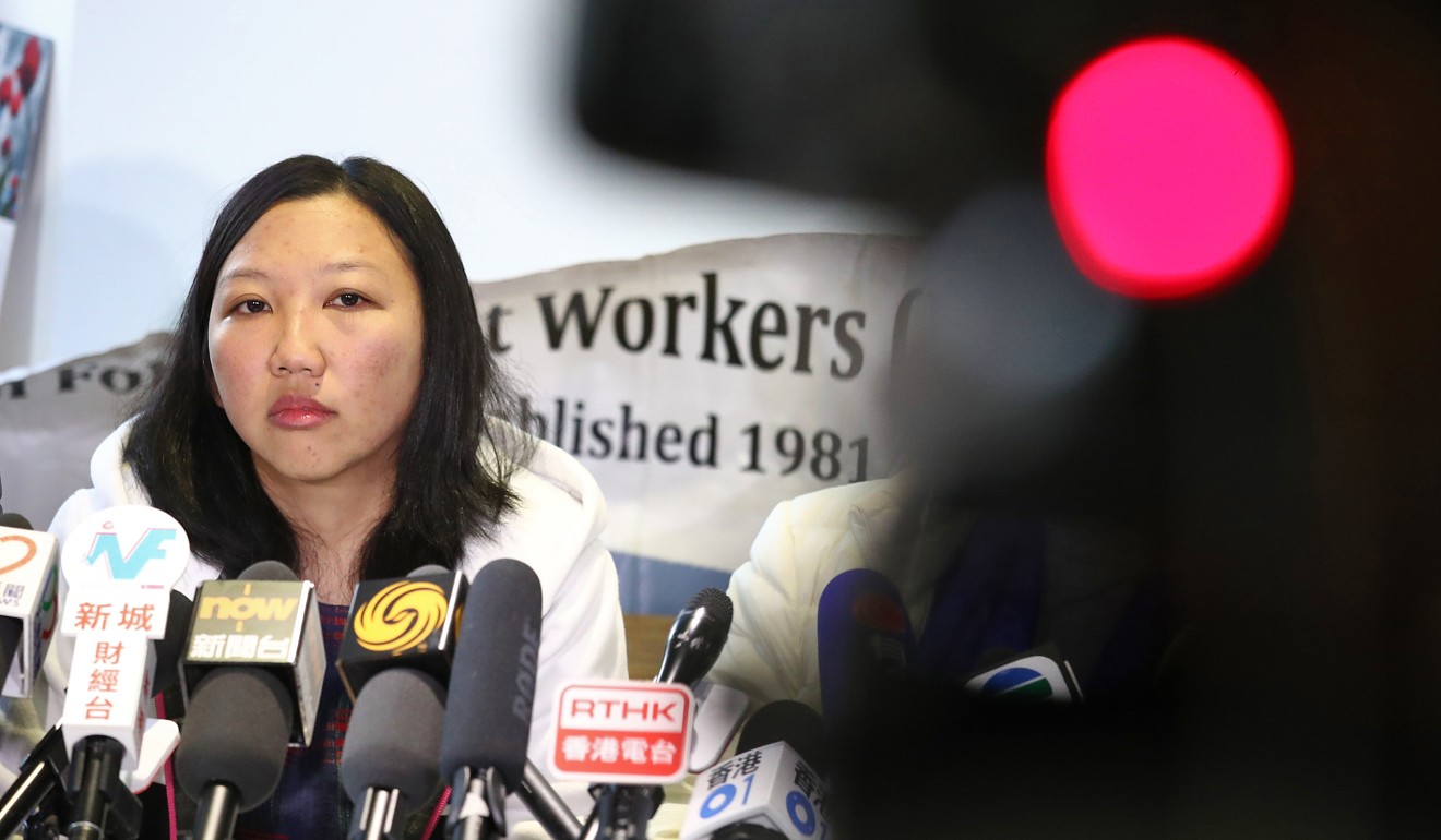 Former domestic helper Erwiana Sulistyaningsih returned to Hong Kong to testify in a civil suit. Photo: Nora Tam