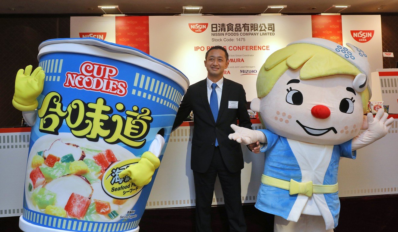 Kiyotaka Ando, chief executive officer of Nissin Foods, at the company’s press conference to announce the IPO on November 28. Photo: Sam Tsang