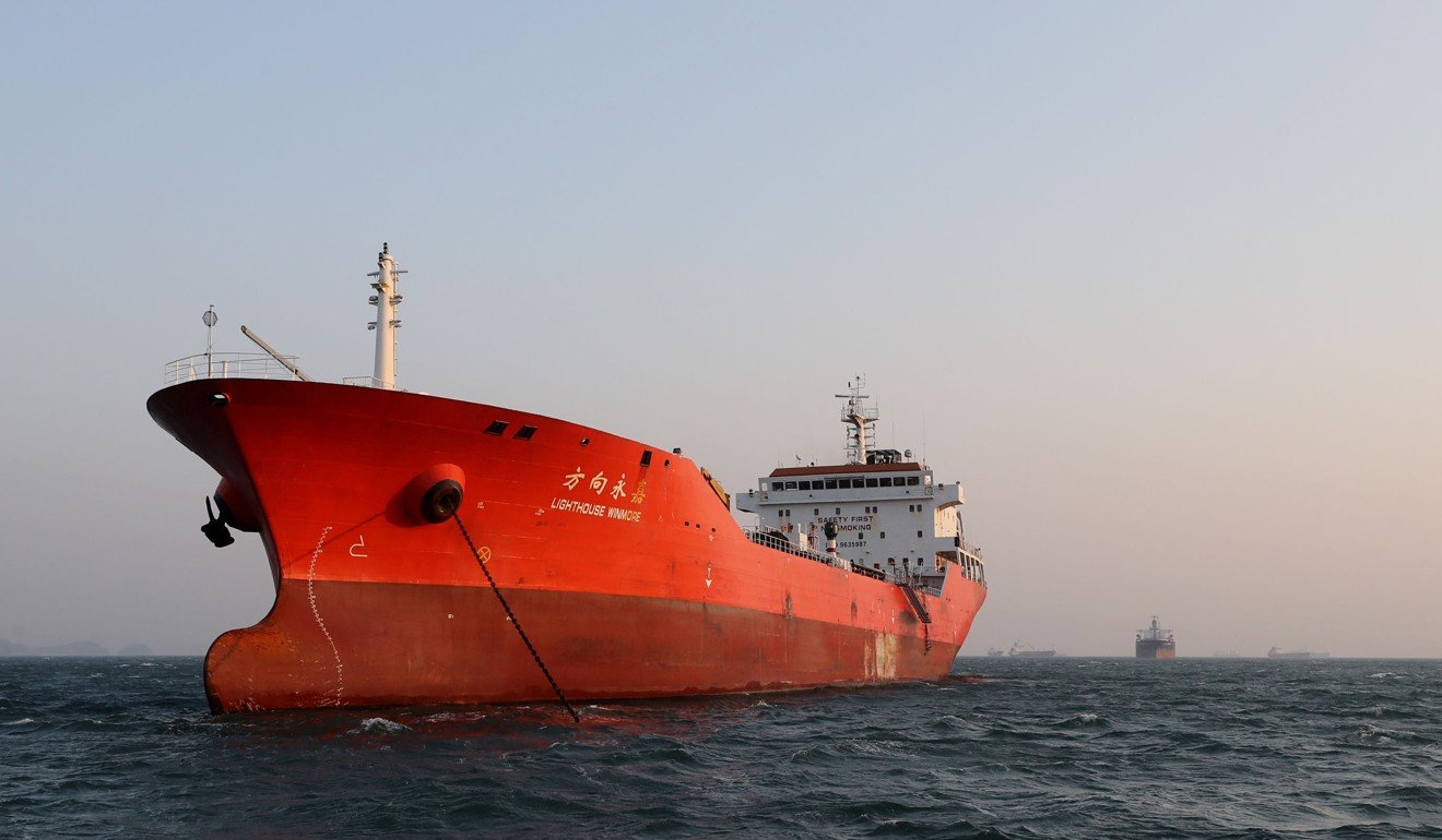 The Lighthouse Winmore, a Hong Kong-flagged vessel, was suspected of transferring oil to North Korea in defiance of international sanctions. Photo: Reuters
