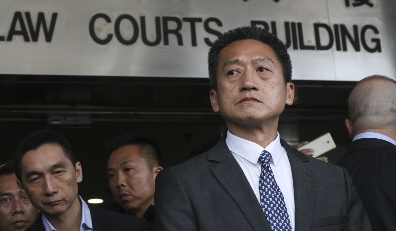 Former superintendent Frankly Chu leaves the Eastern Court in Sai Wan Ho. Chu was found guilty of hitting Osman Cheng with a baton during the Occupy Central movement in 2014. Photo: SCMP / K.Y. Cheng