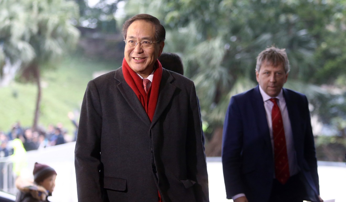 Professor Arthur Li Kwok-cheung, chairman of HKU’s governing council, with Mathieson on campus in January 2016. Photo: Sam Tsang