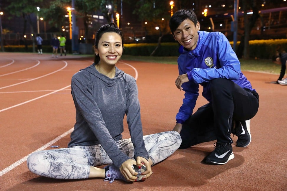 Lisa Cheng with her coach Chan Ka-ho. Photo: K.Y. Cheng