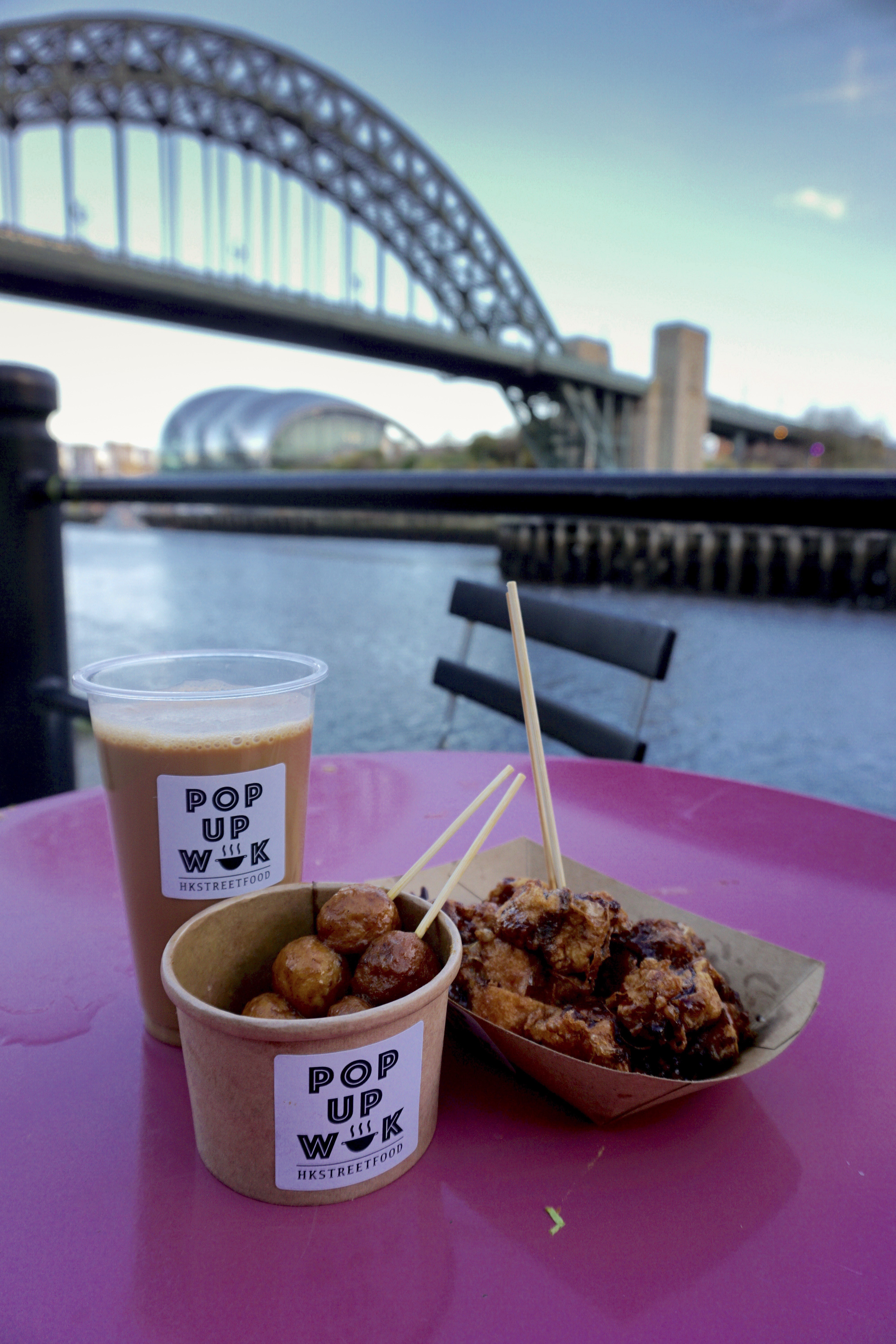 Bubblewrap in London began as a student business project, and adapted egg waffles recipe to fit UK tastes; Pop Up Wok in Newcastle, started by homesick Hongkongers, serves silk stocking tea and snacks like curried fish balls