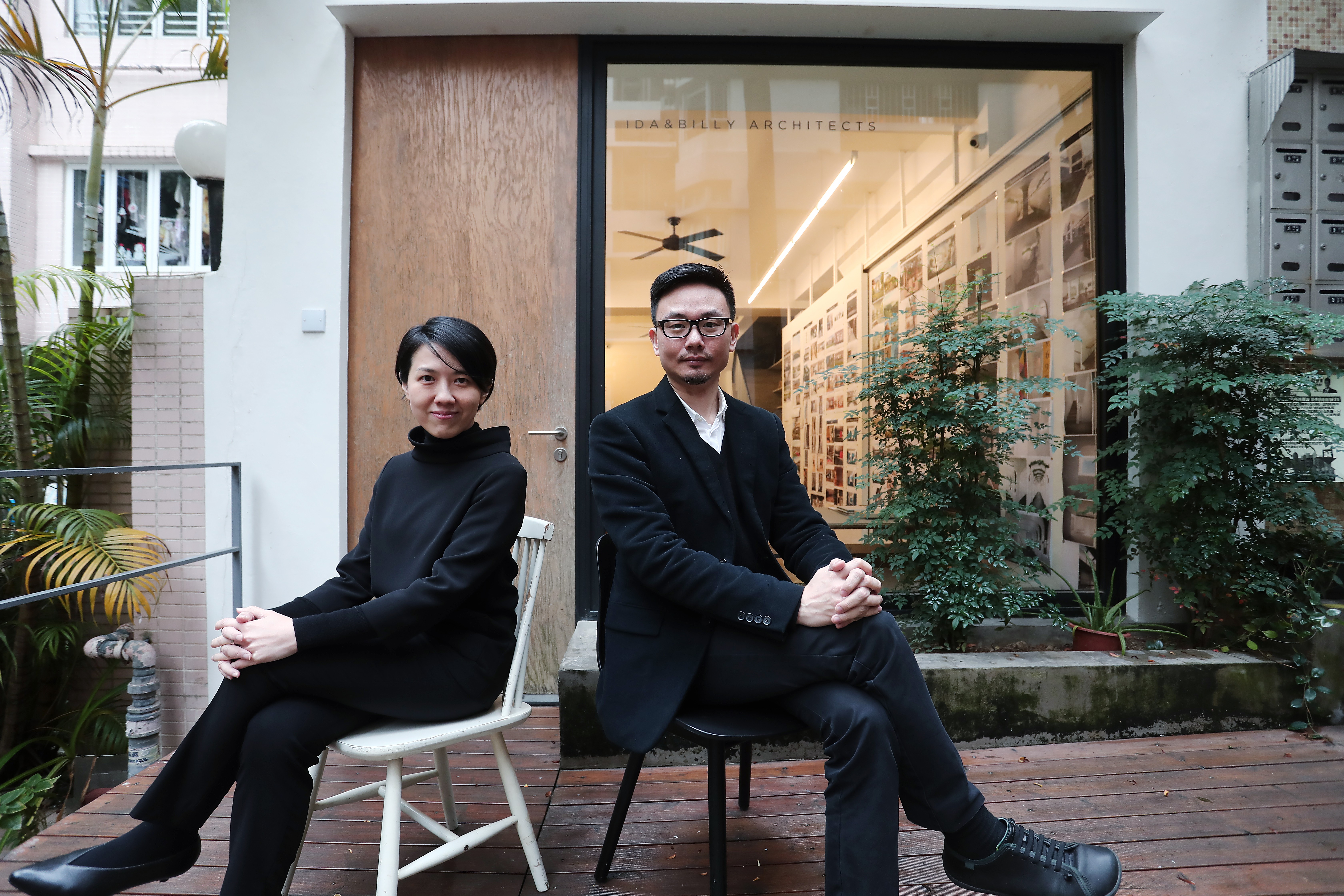 Architects Ida Sze (left) and Billy Chan in Kennedy Town on Hong Kong Island. Photo: Jonathan Wong