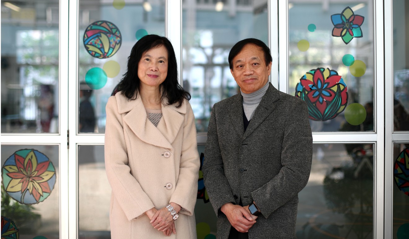 Lee Suet-ying, chairwoman of the Hong Kong Association of the Heads of Secondary Schools and principal of Ho Yu College and Primary School, and Michael Wong Wai-yu, honorary executive secretary of the association. Photo: Nora Tam