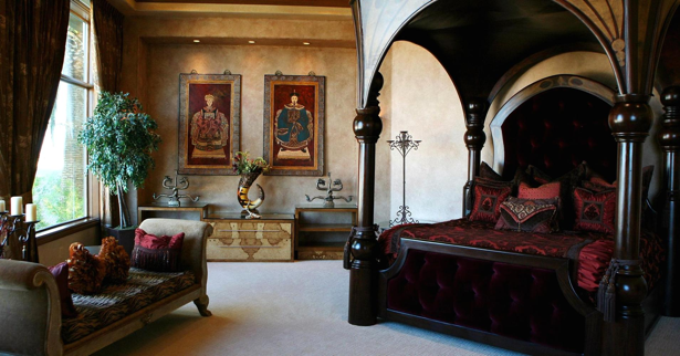 The master bedroom of a luxury home previously owned by actor Nicolas Cage is seen in Las Vegas, Nevada. Photo: Bloomberg