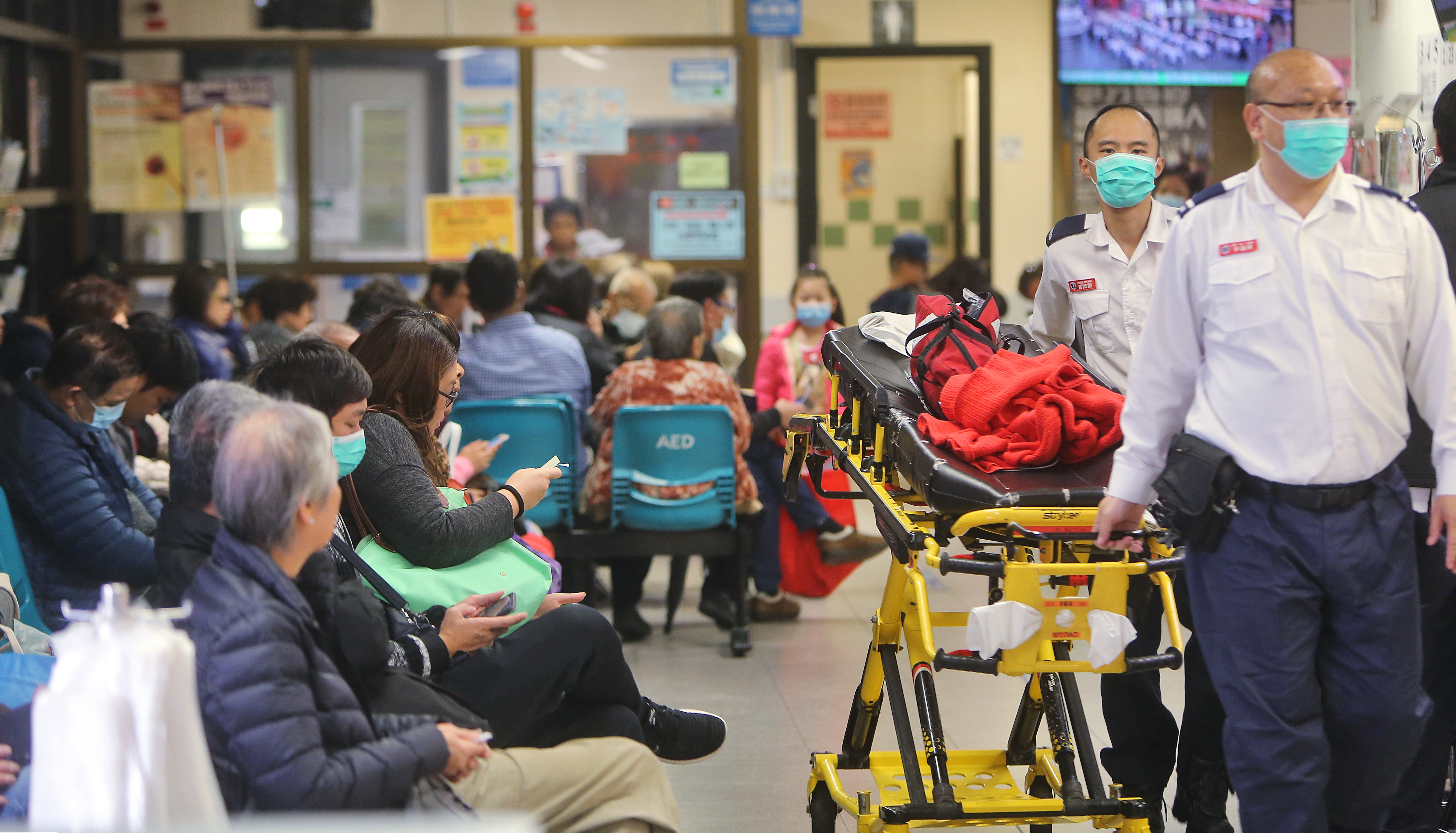 Patients wait in the accident and emergency room at Queen Elizabeth Hospital in Yau Ma Tei in December 2017. The shortage of doctors at public hospitals has lengthened wait times for patients. Photo: Winson Wong