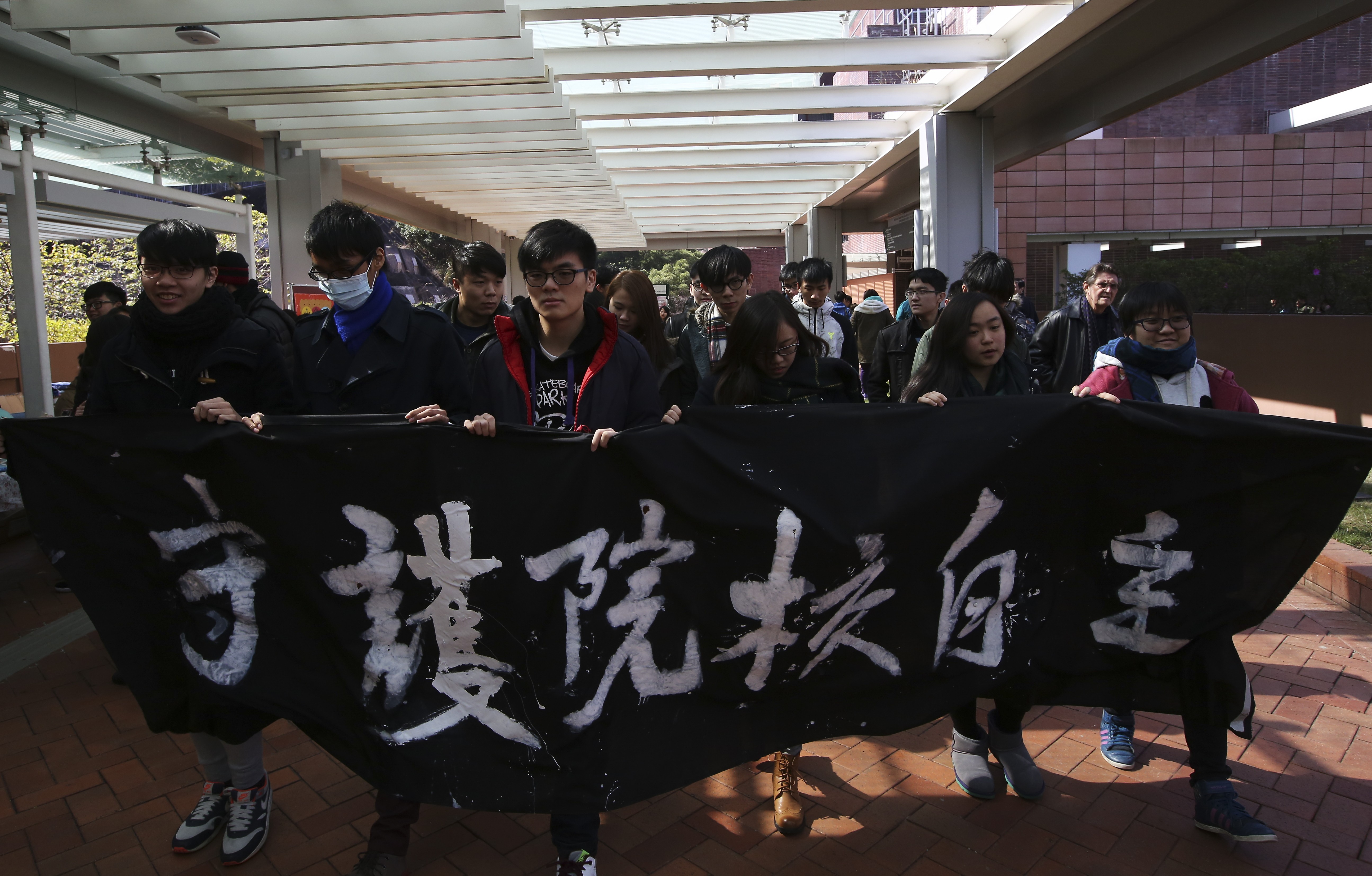 University of Hong Kong students call for autonomy in university governance, at a rally in January 2016. Photo: Sam Tsang