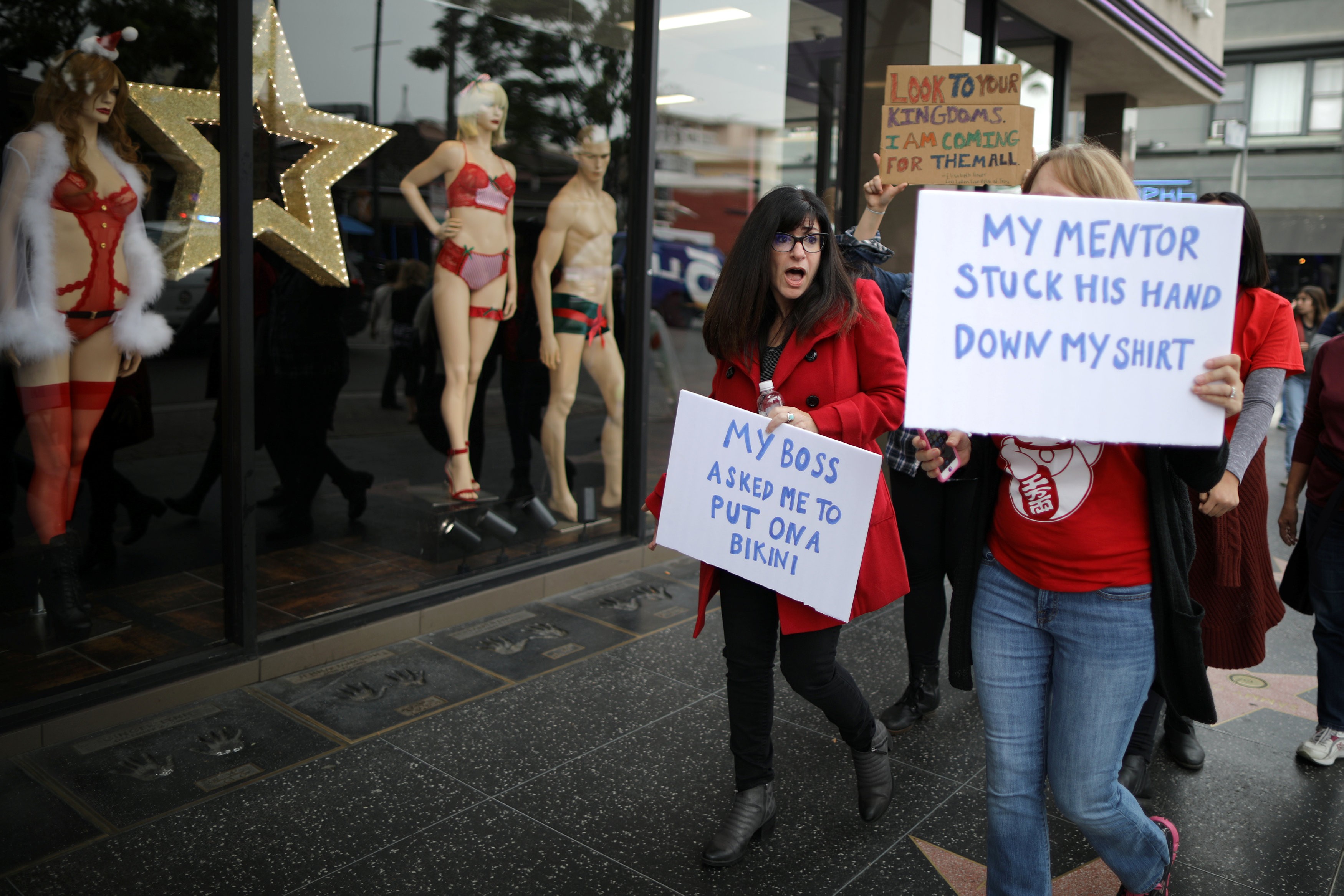 Women participate in a march for survivors of sexual assault in Hollywood last November. The #MeToo movement, sparked by allegations of sexual assault against powerful players in the film industry, has grown into a global social media campaign against sexual harassment. Photo: Reuters