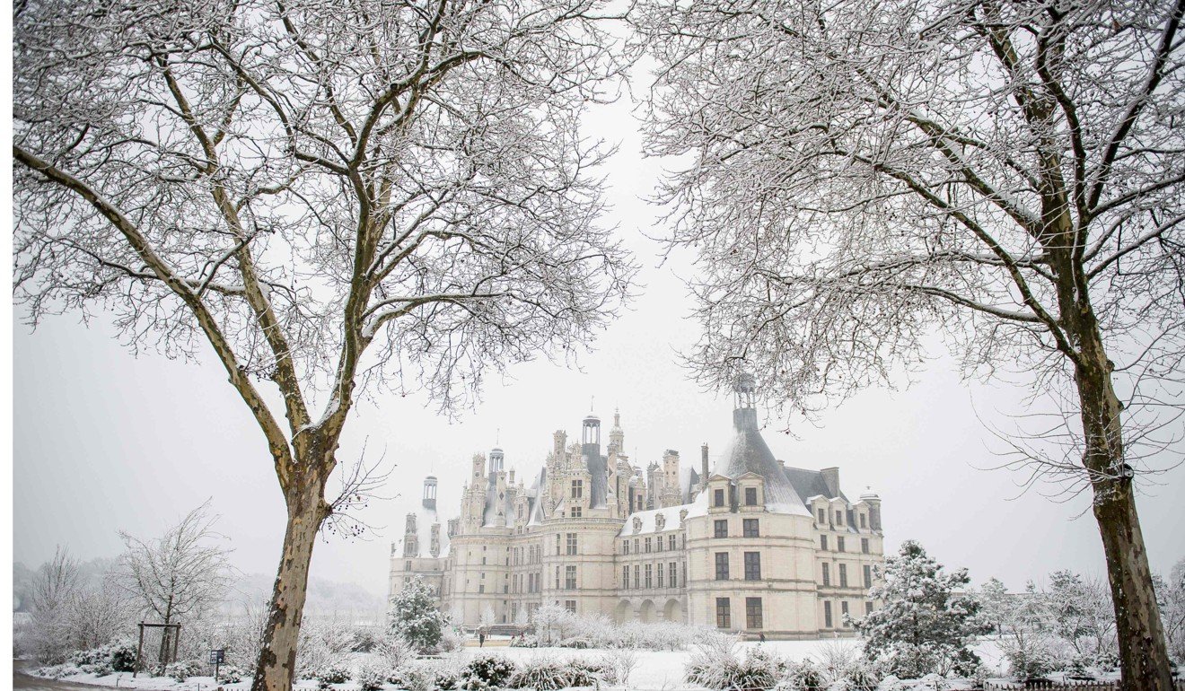 A picture shows the castle of Chambord in central France under cover of snow on Tuesday. Photo: Agence France-Presse