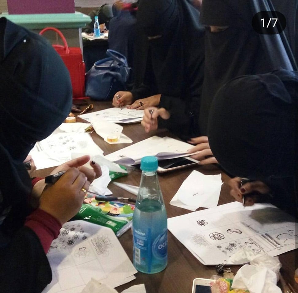 Women wearing niqabs take part in an arts and crafts class in Jarkarta. Photo: Niqab Squad