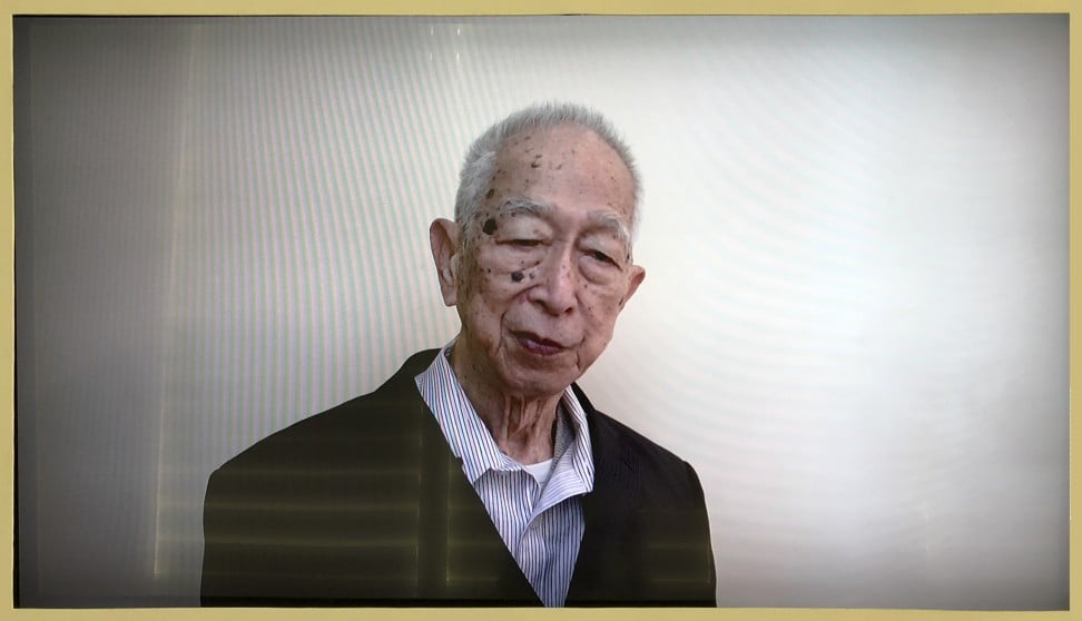 A still from a video featured in journalist Sim Chi Yin’s “One Day We’ll Understand” project in Singapore showing 96-year-old Cen Yuan Zhi singing “Goodbye Malaya”, a song he and fellow deportees sang as their ships headed to China during the Malayan Emergency. Photo: Enid Tsui