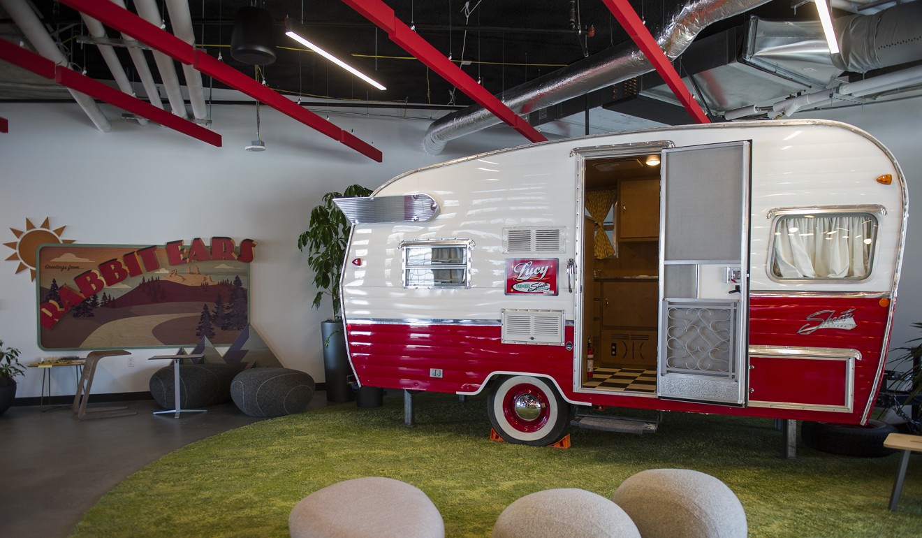 A recreational vehicle-themed meeting area stands at the new Google facility. Photo: Bloomberg