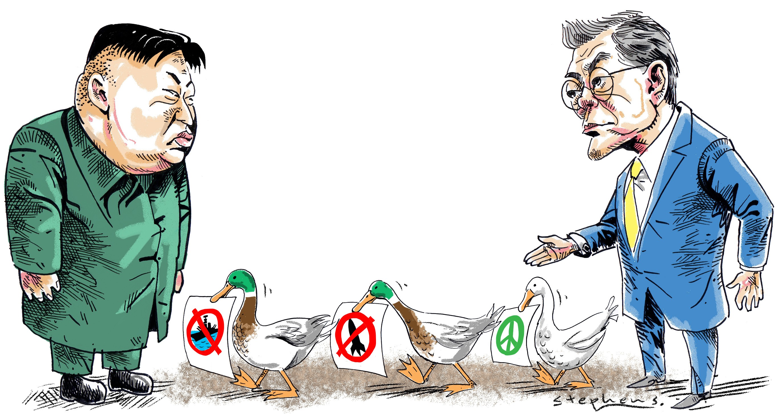 Before responding to Kim Jong-un’s invitation for a summit meeting, South Korean President Moon Jae-in needs to carefully study the record and results of the two previous summit meetings held, and makes sure he gets the right messages across to Kim. Illustration: Craig Stephens