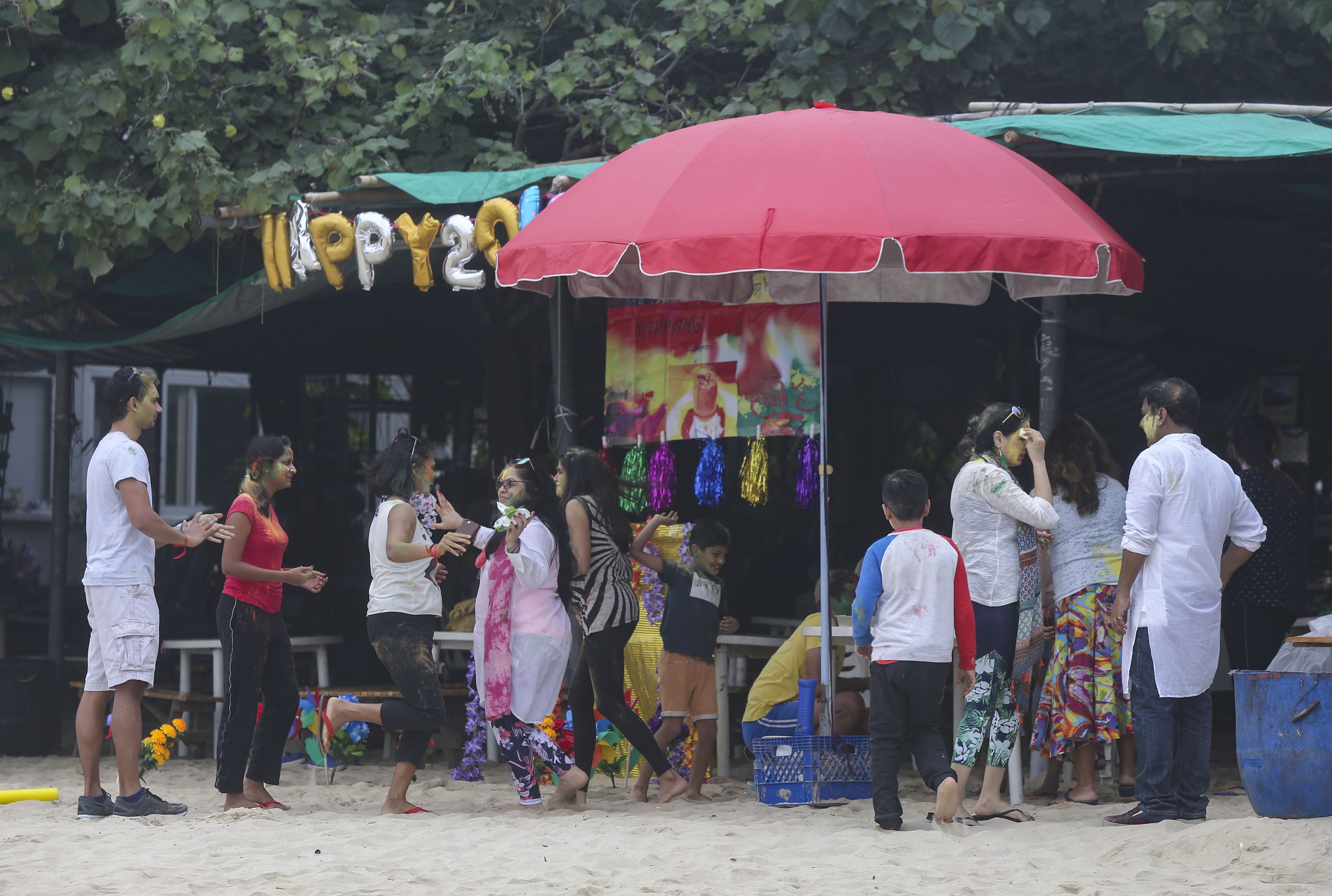 Liu’s BBQ stalls at Shek O Beach on Saturday. Photo: Xiaomei Chen
