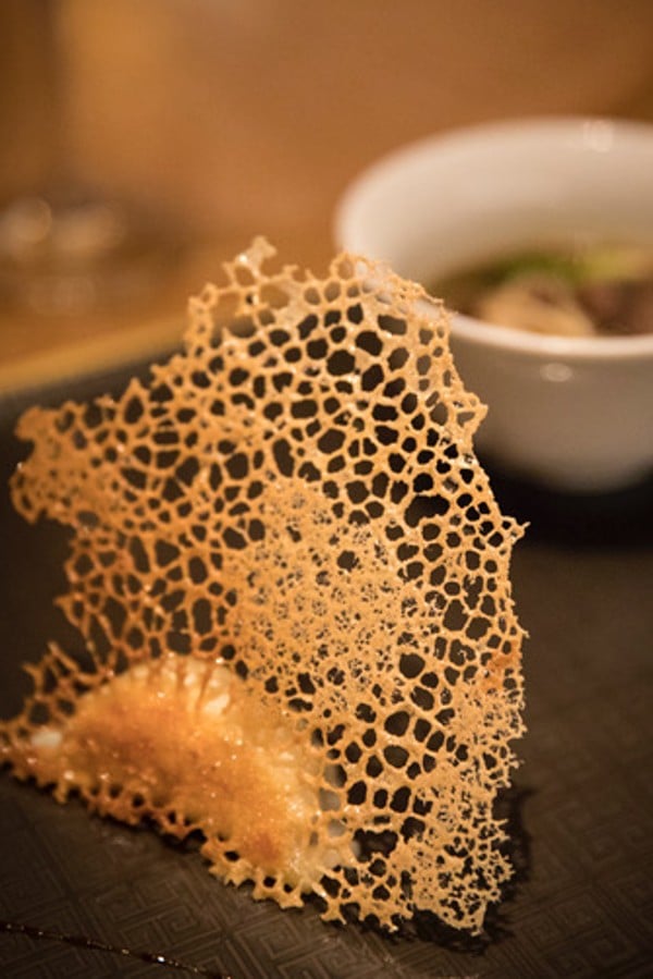 Foie gras potstickers at George Chen's new restaurant Eight Tables in San Francisco. 