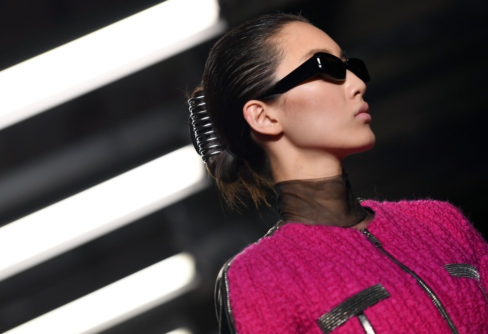 A model walks the runway during Alexander Wang’s show at New York Fashion Week. Photo: AFP