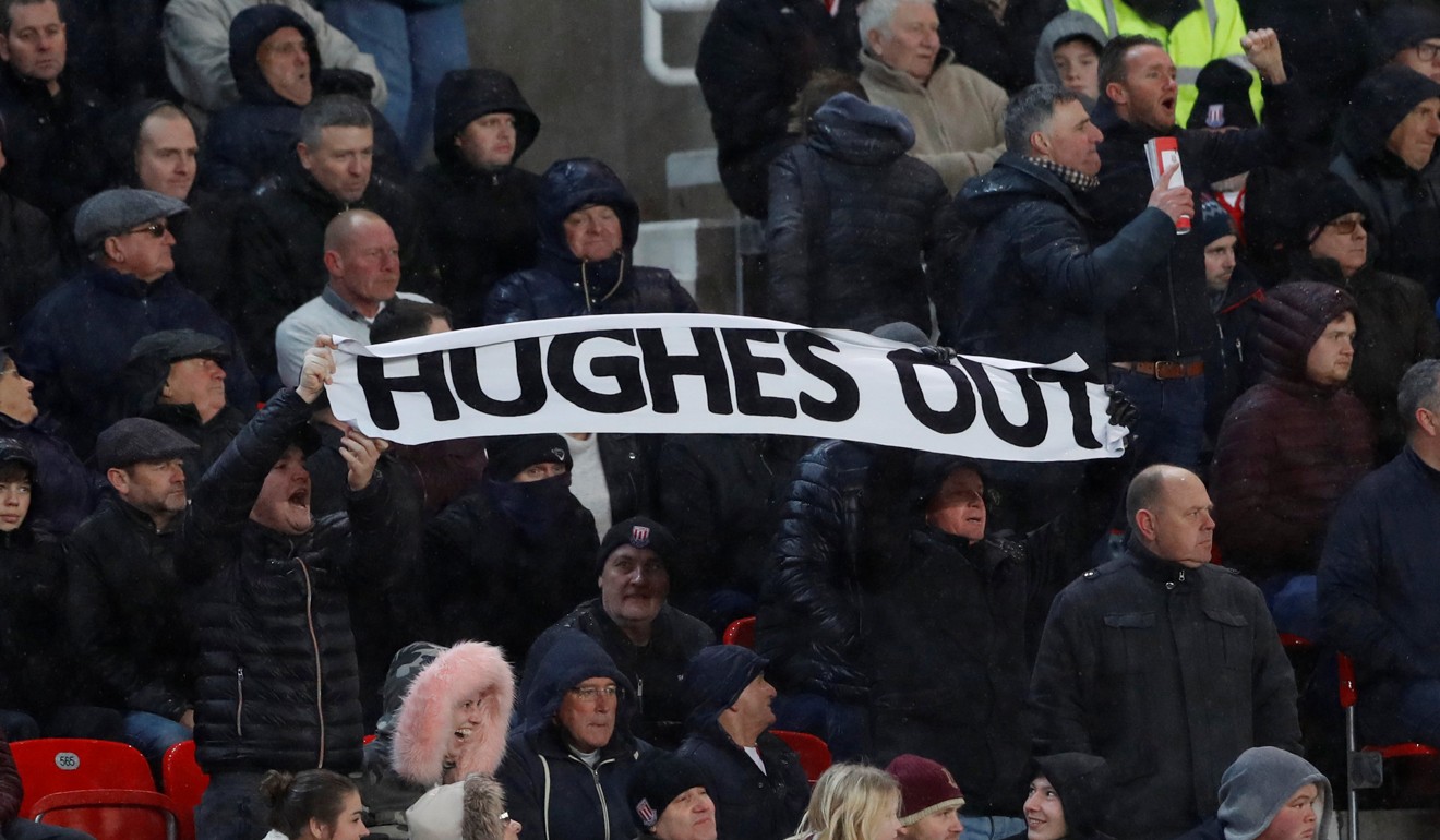 Stoke fans protested against manager Mark Hughes earlier this year. Photo: Reuters