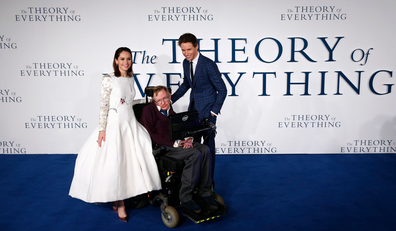 Stephen Hawking’s struggle was portrayed in the 2014 film The Theory of Everything, which won an Oscar and Golden Globes. File photo: AFP