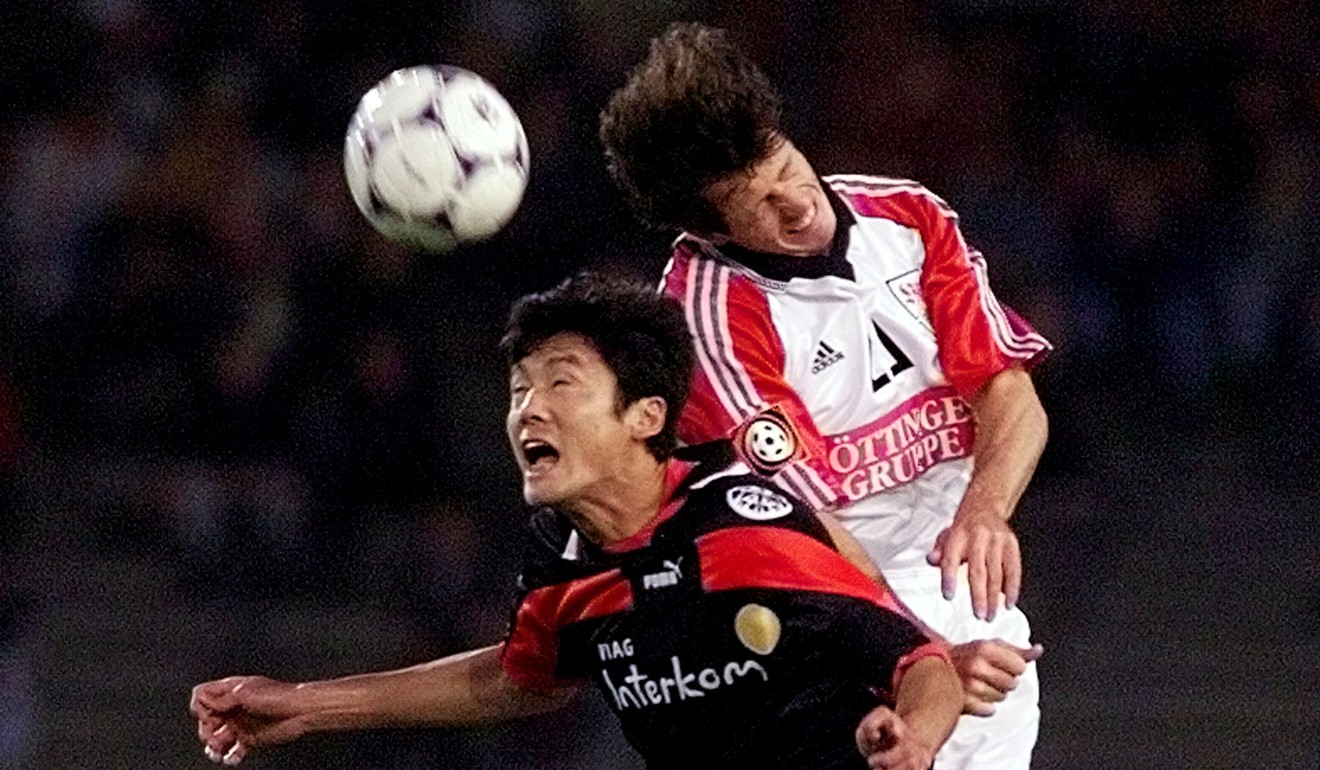 Former Eintracht Frankfurt player Chen Yang (bottom) of China is the most popular homegrown player in China. Photo: AP