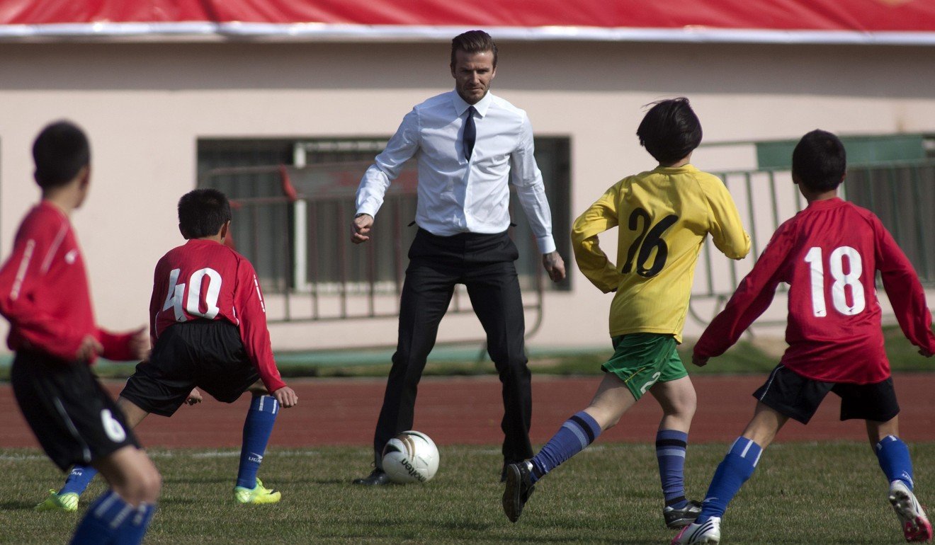 Former England captain David Beckham is still regarded as one f the most popular footballers in China, five years after his retirement. Photo: EPA