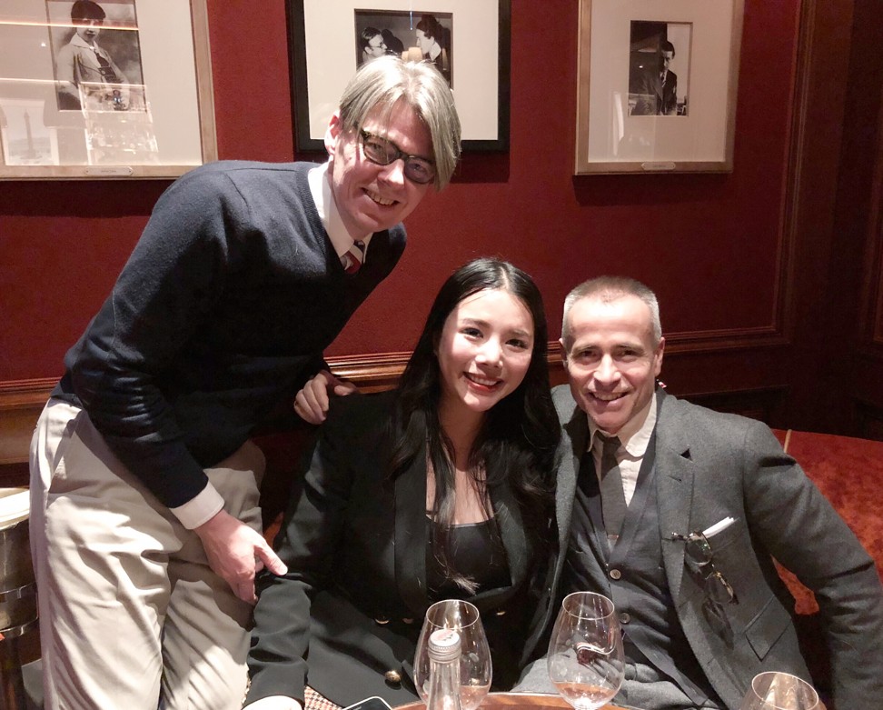 Chinese heiress-turned-investor Wendy Yu (centre) with Andrew Bolton (left) and Thom Browne 