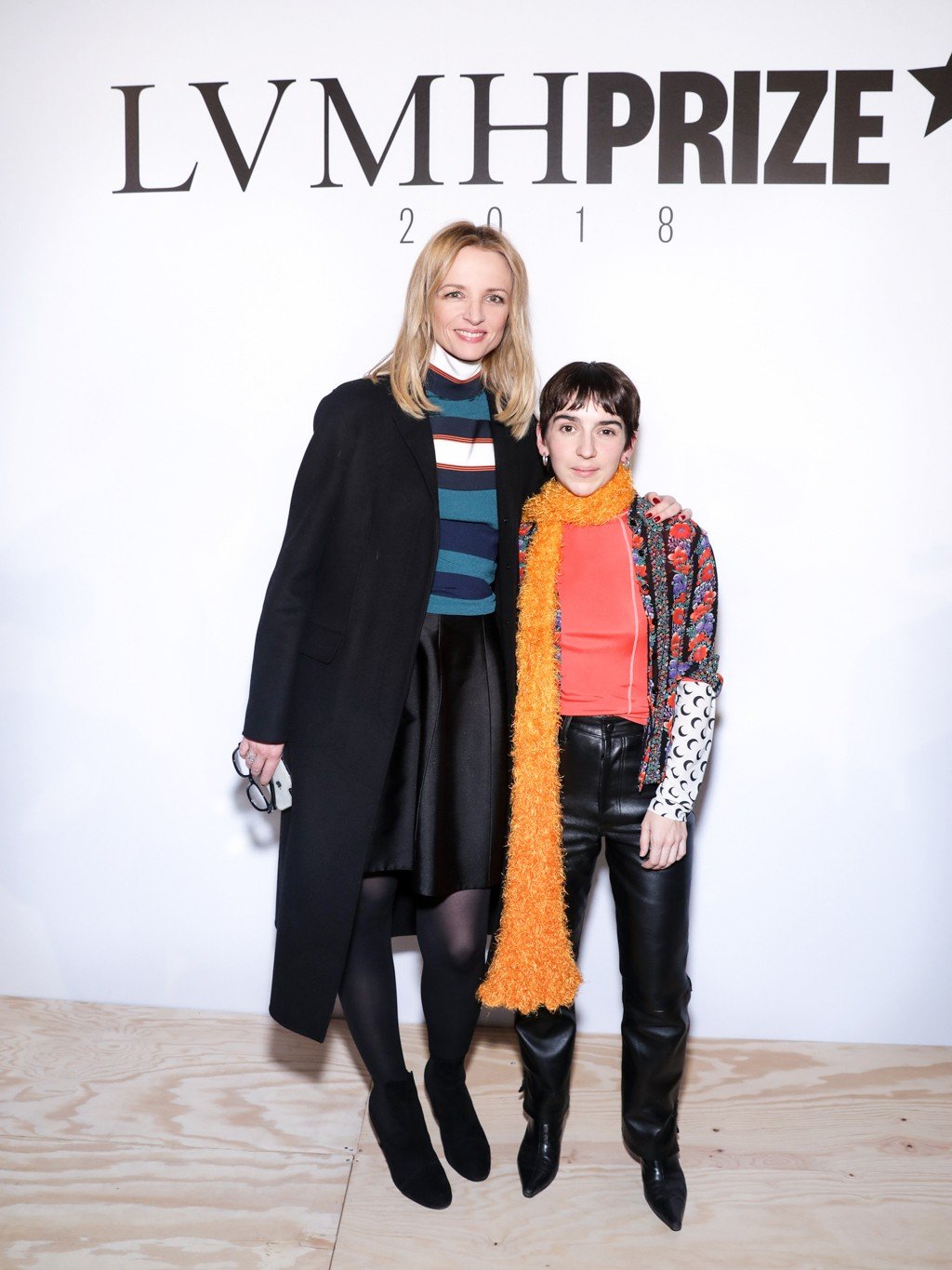 Delphine Arnault and 2017 LVMH Prize winner Marine Serre at this year’s LVMH Prize shortlist presentation event in Paris. Photo: Francois Goize